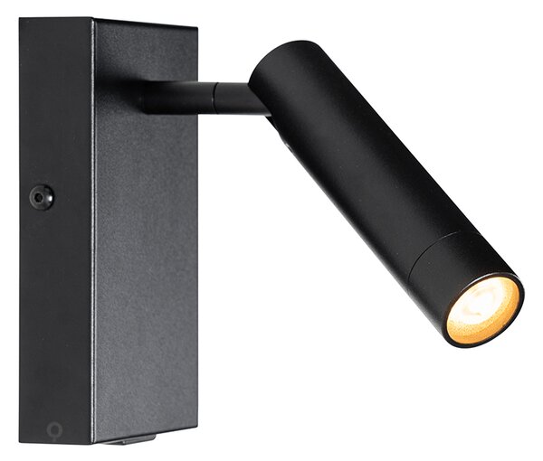 Nowoczesna lampa ścienna czarna z regulowanym USB - Croft