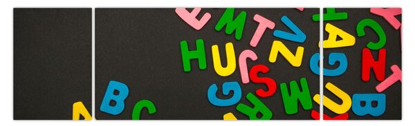 Obraz - kolorowe litery (170x50 cm)