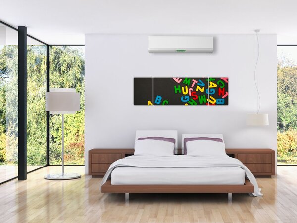 Obraz - kolorowe litery (170x50 cm)