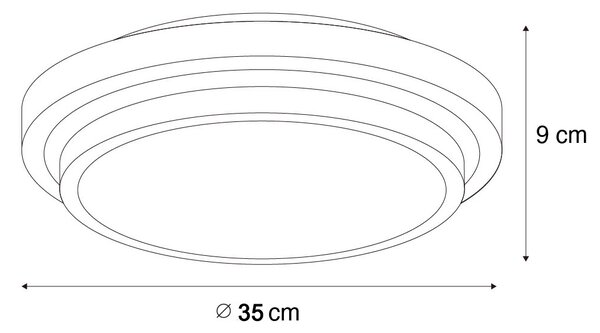 Nowoczesna lampa sufitowa czarna z białym 35 cm 2-punktowa IP44 - Walden