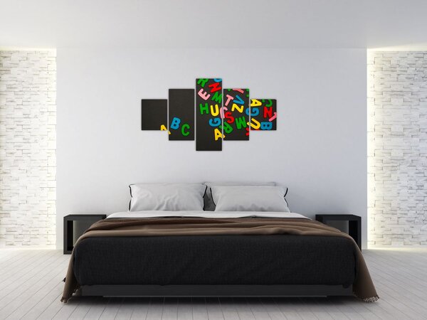 Obraz - kolorowe litery (125x70 cm)