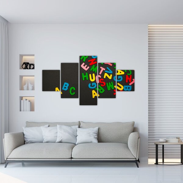 Obraz - kolorowe litery (125x70 cm)