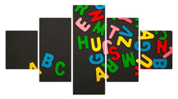 Obraz - kolorowe litery (125x70 cm)