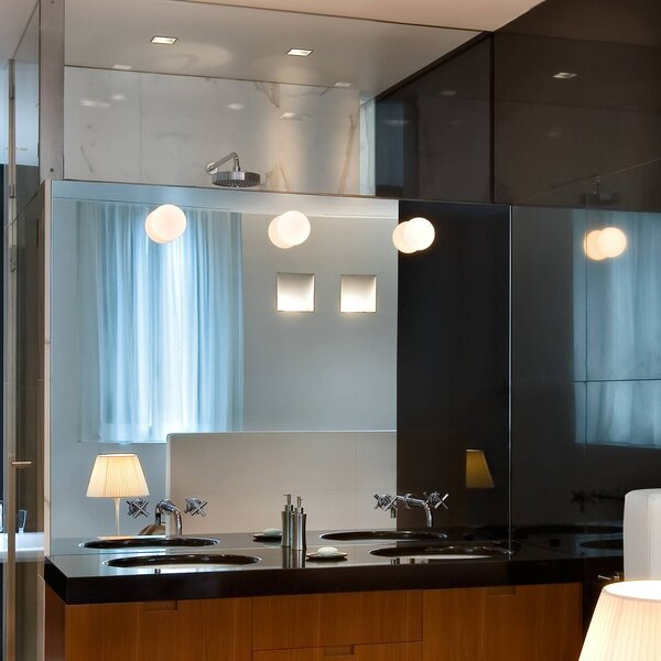 FLOS Lampa sufitowa designerska MINI, możliwość ściemniania, biały / opal, salon / jadalnia, szkło, design