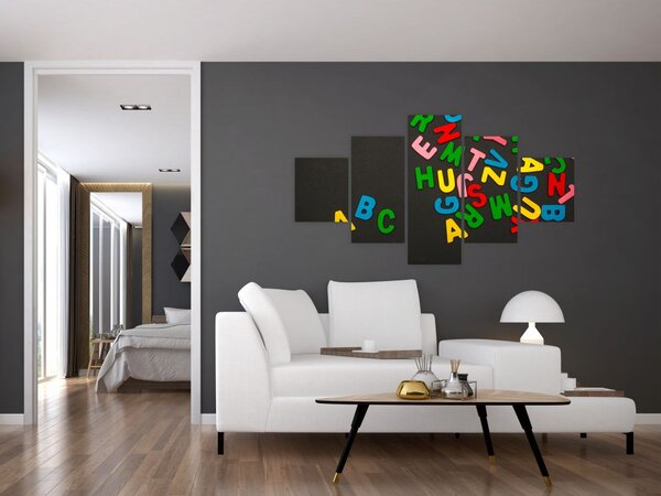 Obraz - kolorowe litery (125x70 cm)