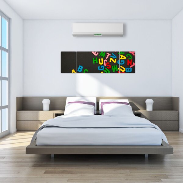 Obraz - kolorowe litery (170x50 cm)