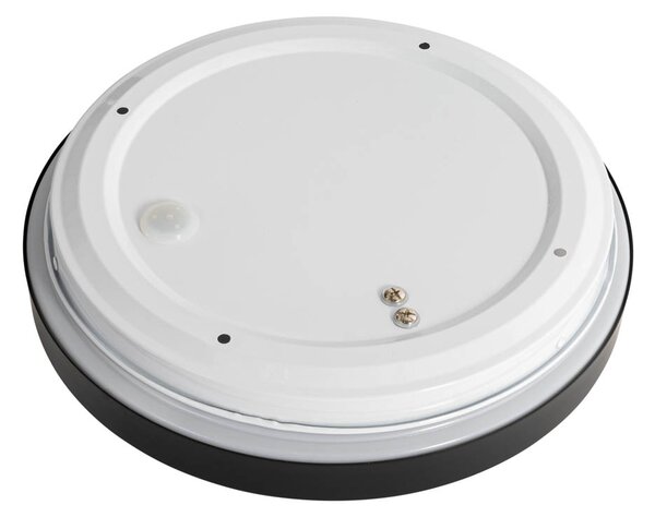 Nowoczesna lampa sufitowa czarna z białą 25 cm IP44 - Walden