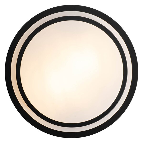 Nowoczesna lampa sufitowa czarna z białym 35 cm 2-punktowa IP44 - Walden