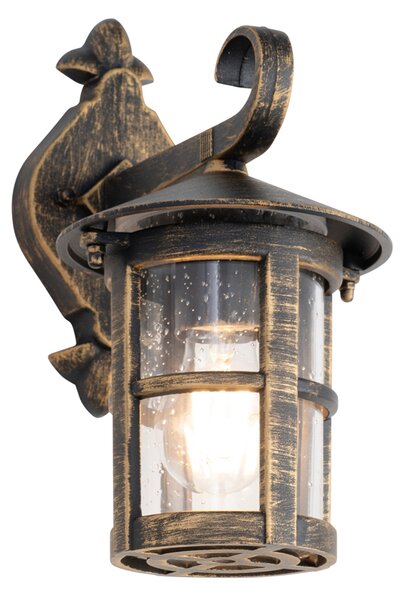 Klasyczna lampa ścienna zewnętrzna antyczne złoto IP44 - Herb