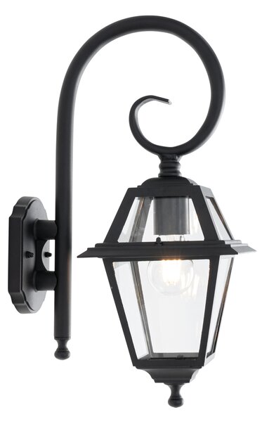 Klasyczna zewnętrzna lampa ścienna czarna IP44 - Berta