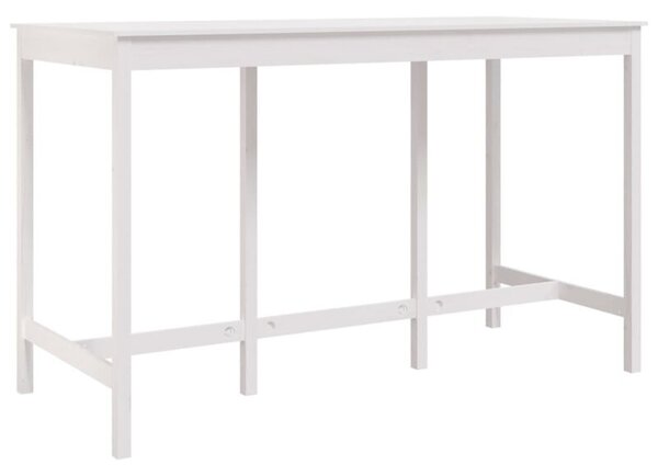 Stolik barowy, biały, 180x80x110 cm, lite drewno sosnowe