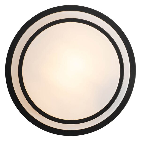 Nowoczesna lampa sufitowa czarna z białą 25 cm IP44 - Walden