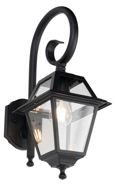 Klasyczna zewnętrzna lampa ścienna czarna IP44 - Berta