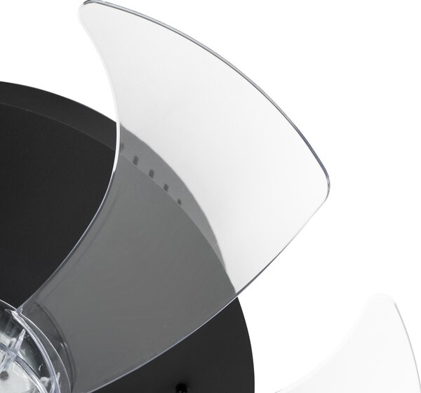 Wentylator sufitowy czarny 70 cm z LED z możliwością ściemniania i pilotem - Maddy