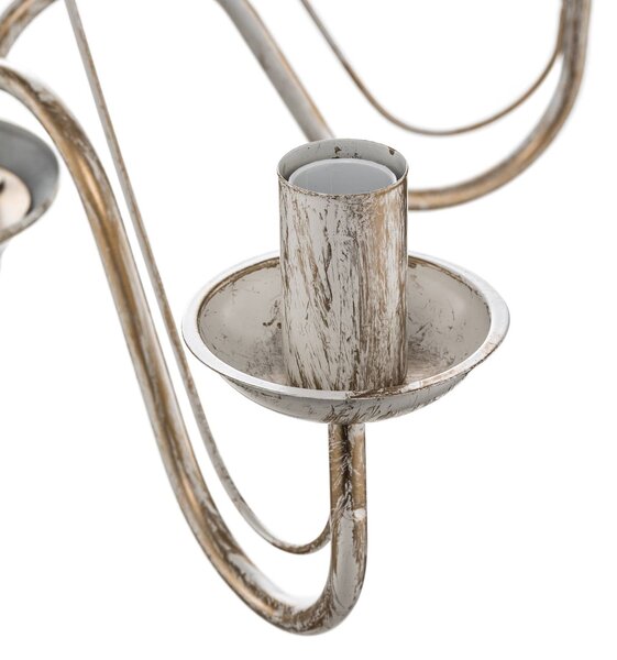 Żyrandol Malbo HELAM, możliwość ściemniania, biały / opal, salon / jadalnia, metal