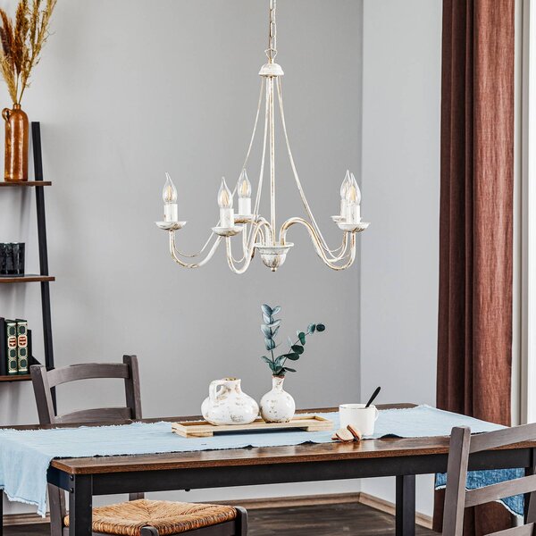 Żyrandol Malbo HELAM, możliwość ściemniania, biały / opal, salon / jadalnia, metal