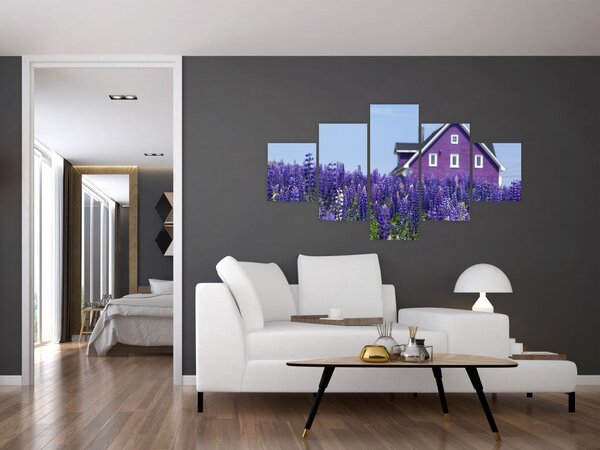 Obraz lawendowego pola (125x70 cm)
