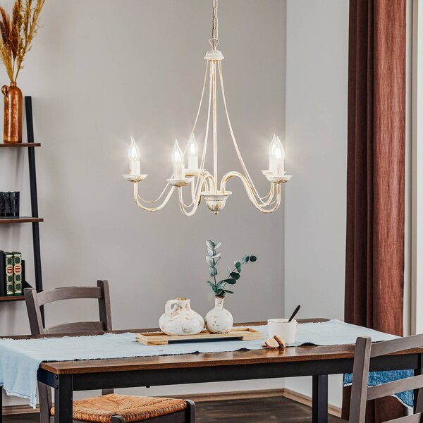 Żyrandol Malbo HELAM, możliwość ściemniania, biały / opal, salon / jadalnia, metal