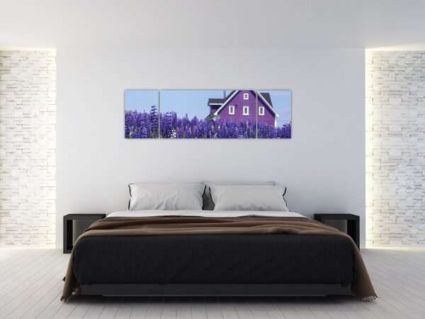 Obraz lawendowego pola (170x50 cm)
