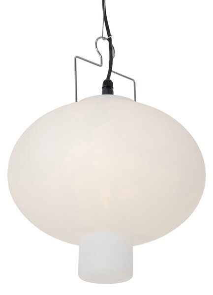 Lampa wisząca zewnętrzna biała 35 cm z wtyczką IP44 - Pion