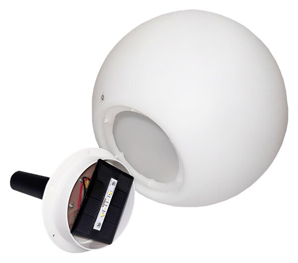 Lampa ogrodowa biała 30 cm z wbudowanym LED IP44 Solar RGBW - Ludger