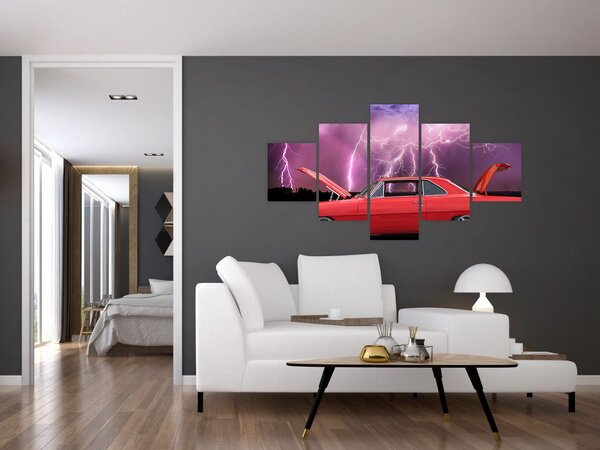 Obraz czerwonego auta (125x70 cm)
