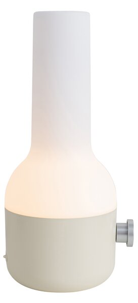 Zestaw 2 lamp stołowych zewnętrznych beżowych z białymi, z wbudowanymi akumulatorowymi diodami LED - Haard