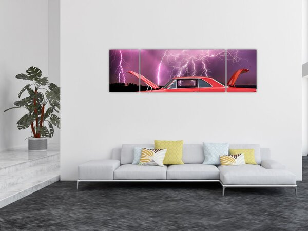 Obraz czerwonego auta (170x50 cm)