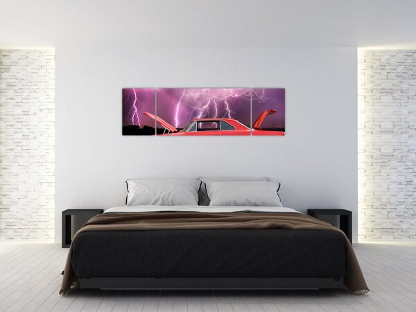 Obraz czerwonego auta (170x50 cm)