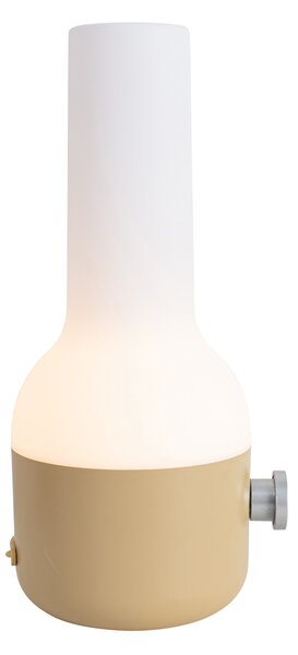 Zestaw 2 lamp stołowych zewnętrznych złotych z białymi w tym ładowalne LED - Haard
