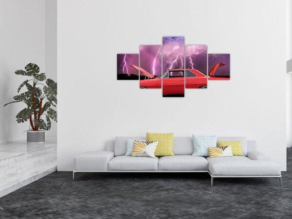 Obraz czerwonego auta (125x70 cm)