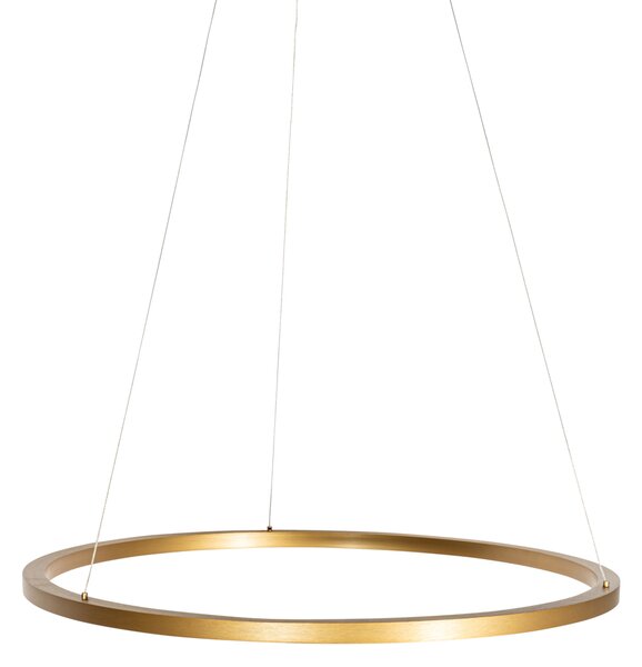 Złota lampa wisząca 80cm z wbudowanym LEDem 3-stopniowym ściemniaczem - Girello