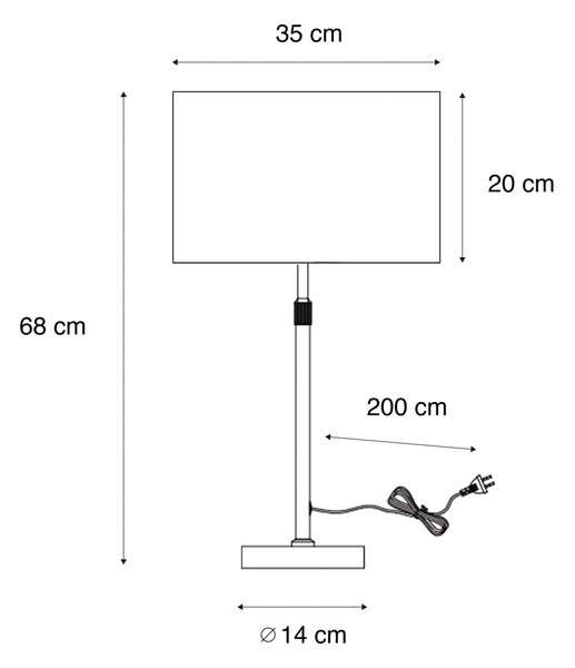 Lampa stołowa czarna z aksamitnym abażurem w designie krokodyla 35cm - Parte