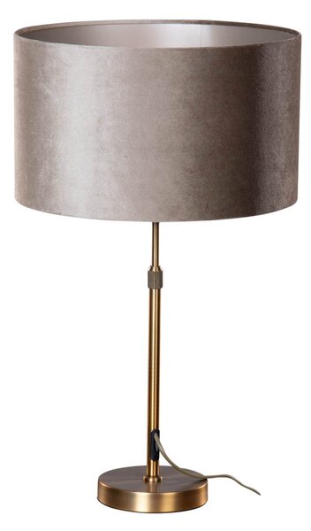 Lampa stołowa brązowa z abażurem z weluru taupe 35cm - Parte