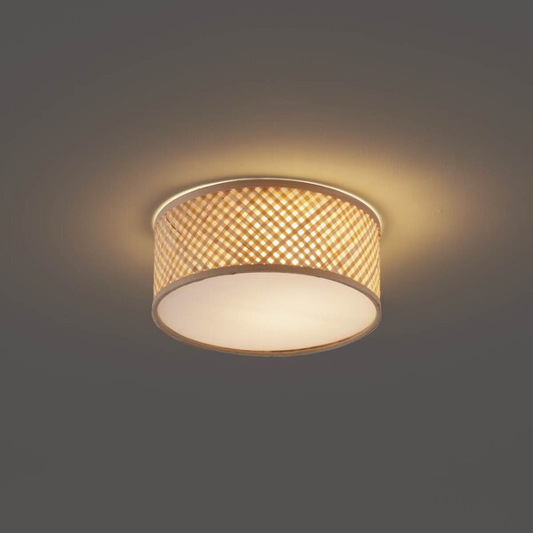 Orientalna bambusowa lampa sufitowa naturalna 30cm - Tremmo