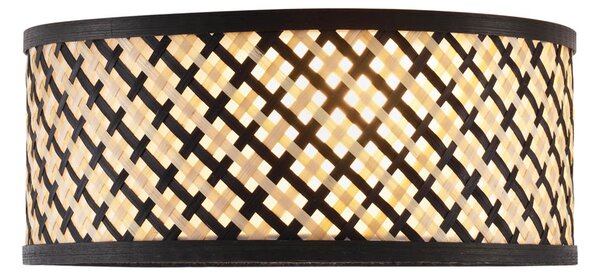 Orientalna lampa sufitowa z rattanu z czarnym wykończeniem 30cm - Tremmo