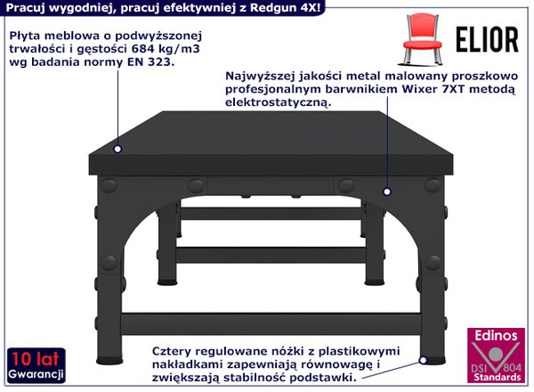Czarna podwójna półka na biurko A5-K54
