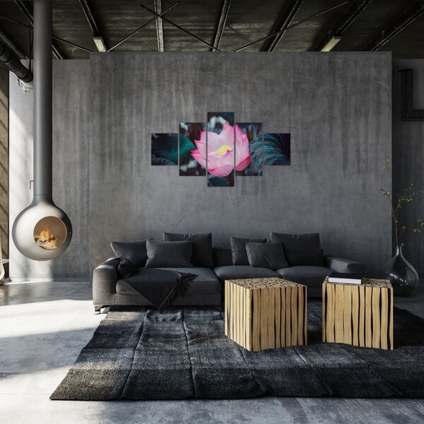 Obraz różowego kwiatu (125x70 cm)