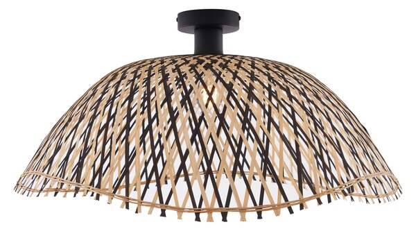 Lampa sufitowa w stylu art deco, czarna bambusowa, 60 cm - Alka