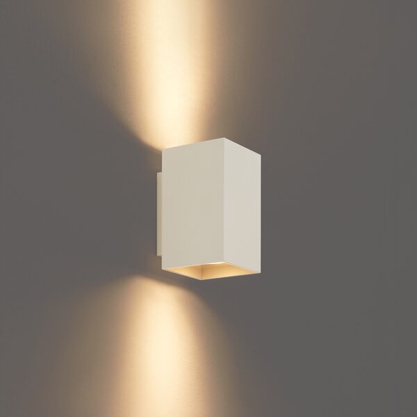 Nowoczesna lampa ścienna beżowa GU10 50 mm kwadratowa 2-punktowa - Sandy