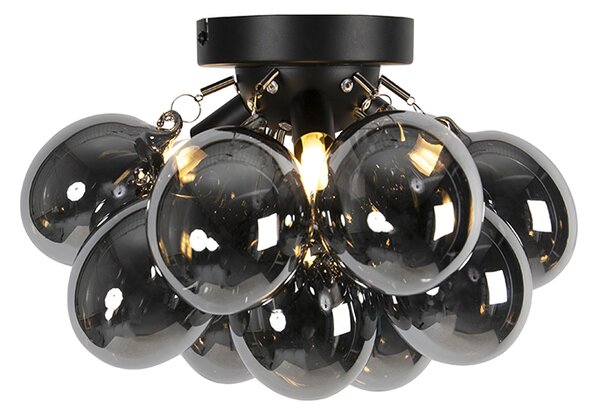 Inteligentna lampa sufitowa czarna z przydymionym szkłem 3-punktowa w tym Zigbee G9 - Uvas