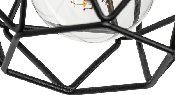 Inteligentna lampa ścienna czarna z drewnem z WiFi A60 - Chon