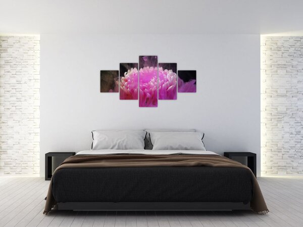 Obraz kwiatu w różowym dymie (125x70 cm)