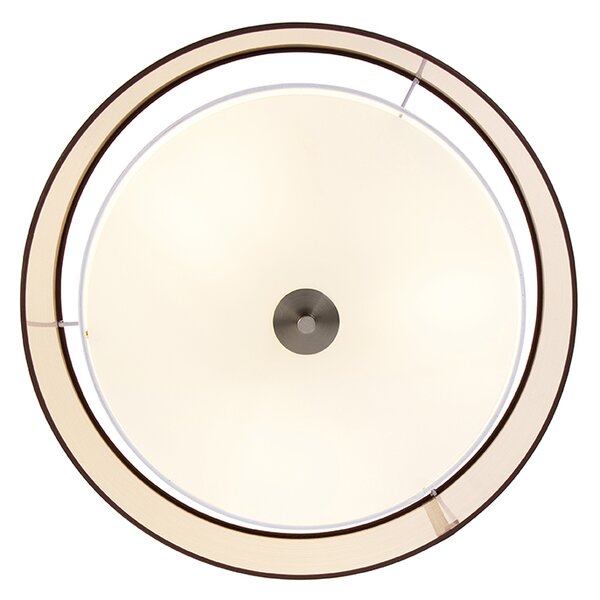Inteligentna lampa sufitowa brązowa z białym kloszem 50 cm 3-źródła światła z 3 Wifi A60 - Drum Duo