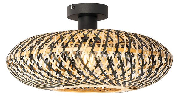 Inteligentna lampa sufitowa czarna bambusowa 40 cm z Wifi A60 - Ostrava