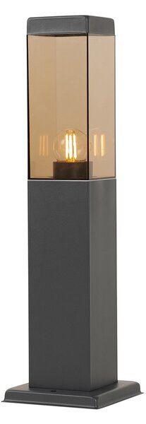 Inteligentna lampa zewnętrzna słupek ciemnoszara z przydymionym szkłem 45 cm z WiFi P45 - Malios