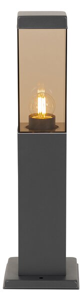 Inteligentna lampa zewnętrzna słupek ciemnoszara z przydymionym szkłem 45 cm z WiFi P45 - Malios