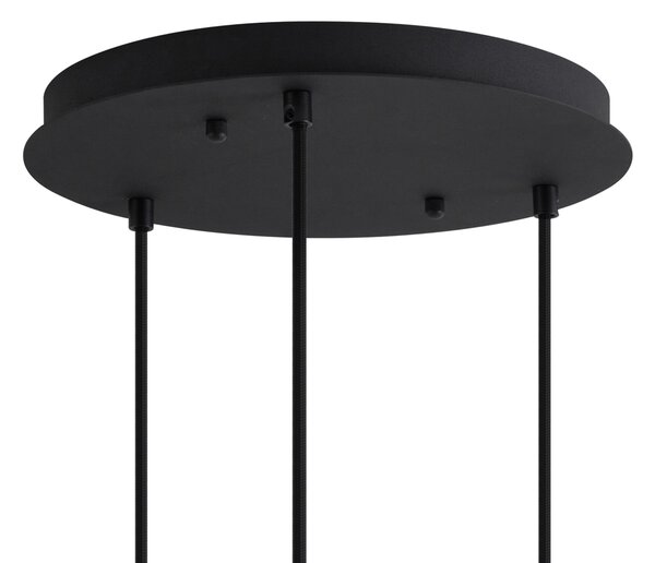 Lampa wisząca w stylu Art Deco czarna z niebieskim i zielonym szkłem 3-źródła światła - Douglass