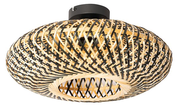 Inteligentna lampa sufitowa czarna bambusowa 40 cm z Wifi A60 - Ostrava