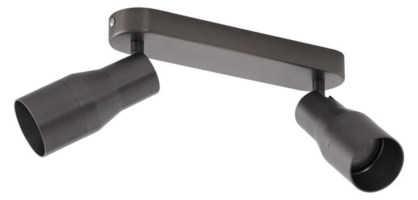 Okrągła lampa sufitowa Stanley, kolor ciemnoszary, oprawa GU10, 50 mm, 2 źródła światła